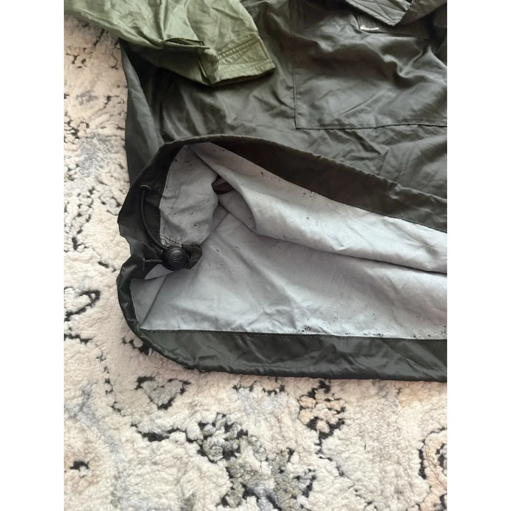 Vintage Gap Anorak Windbreaker Jacket Youth  XXL Olive Black Lined 1/4  Hooded